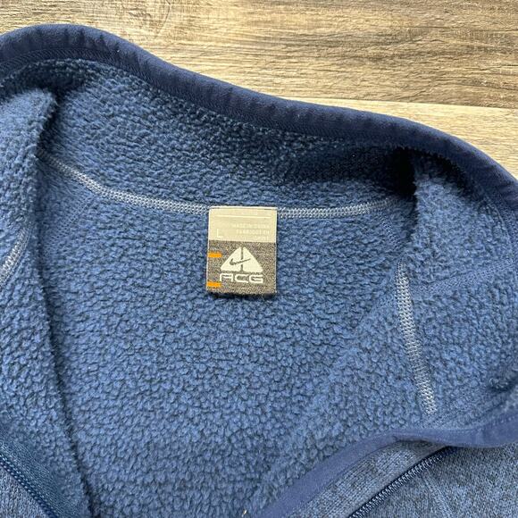 Nike ACG Jacket Blue Mens L Full Zip Athletic Fleece Heathered Bomber Outdoors - Picture 4 of 7